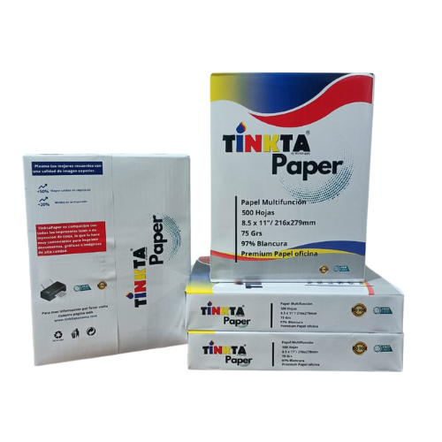 Caja de Papel 8.5x11 75grs 97% Blancura TINKTA | Panamá